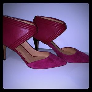 Joe's Burgundy Suede and Smooth Leather Heels